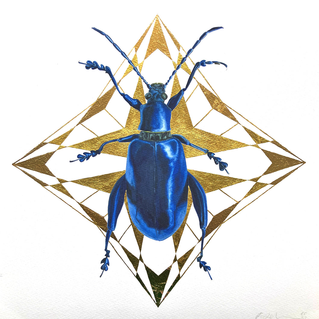 Metallic Leaf Beetle with Gold No.1