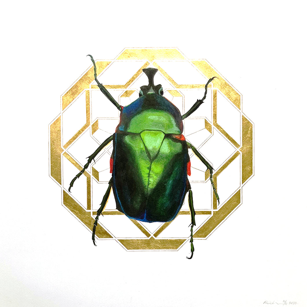 Green Rose Chafer with Gold No.2